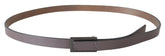 Costume National Brown Leather Tactical Logo Screw Buckle Belt